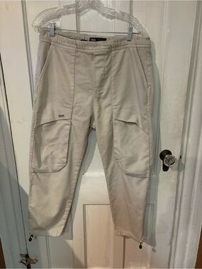 Zara Men's Light Beige Cargo Joggers